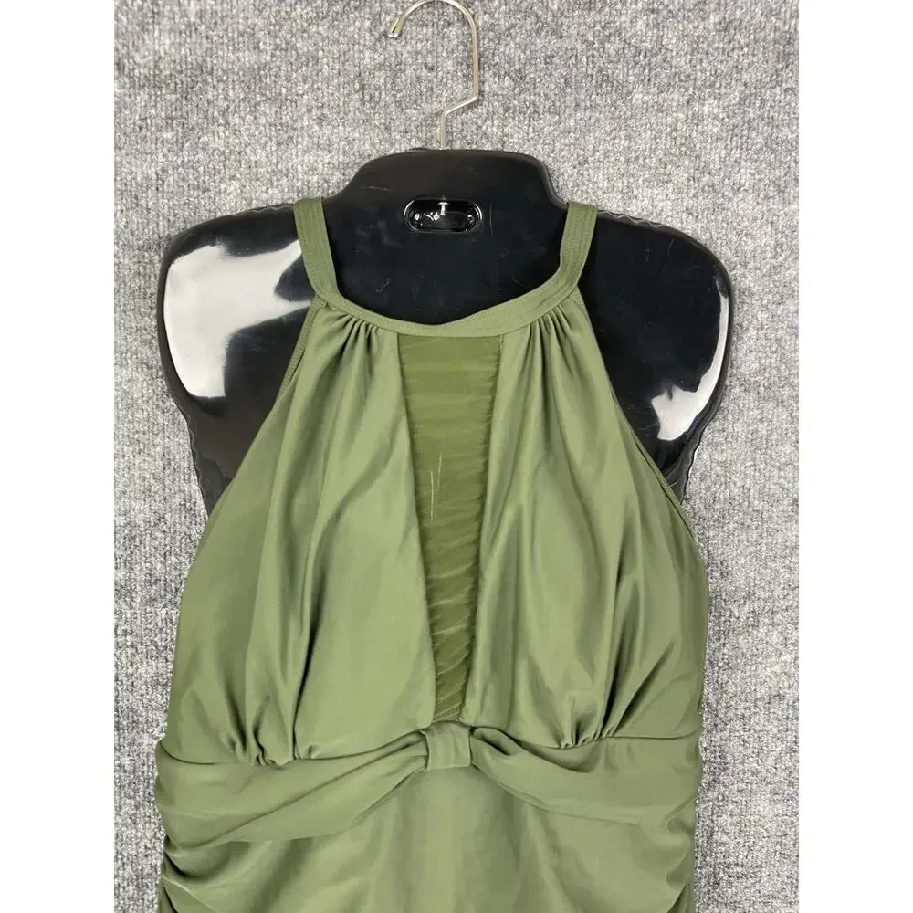 Tempt Me Women One Piece Swimsuit Olive Green High‎ Waist XL